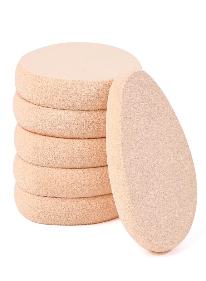 Clofiak 6 PCS Flat Makeup Sponges for Foundation, Beige Foundation Sponge, Beauty Blender Make Up Sponges, Cushion Foundation Puff for Natural and Easy Soft Long-lasting - Image 1